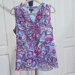 Nicole by Nicole Miller  Size M mixed color paisley print shirt . Like New